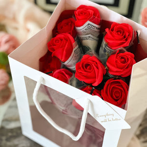 10-Roses Money Bouquet Gift Bag